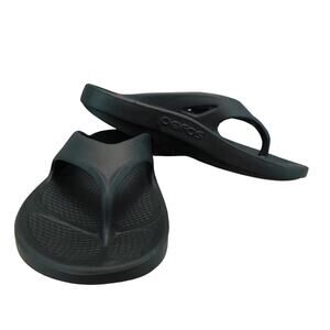 OOFOS Black Flip Flops Unisex Mens 9 Women 11 Comfort Recovery Shoes New